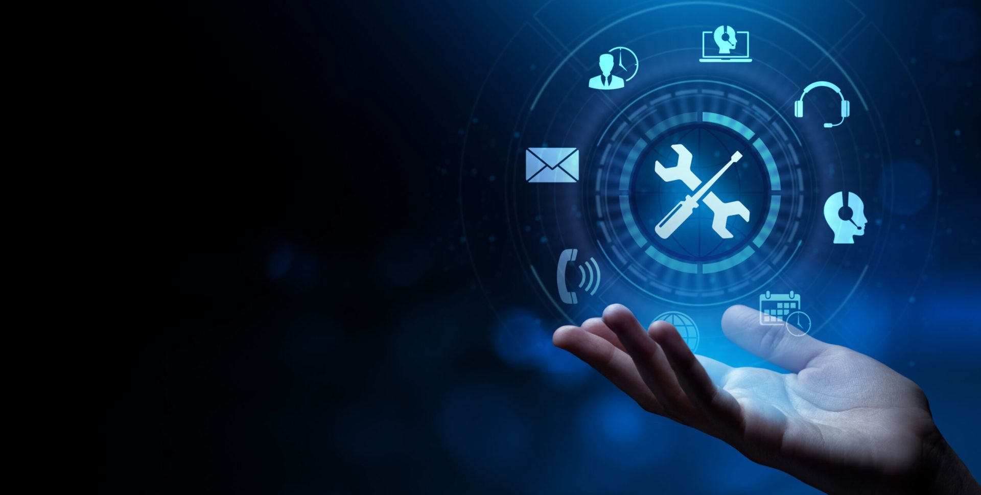 Technical support Customer service Business technology concept.